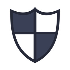 flat design single shield icon vector illustration