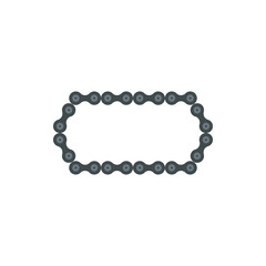 Bike chain icon in flat style isolated on white background. Mechanical parts symbol