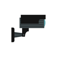 Surveillance camera icon in flat style isolated on white background. Shooting symbol