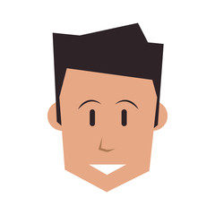 flat design face of man icon vector illustration