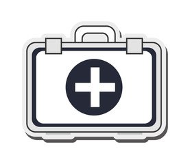 simple flat design first aid kit icon vector illustration