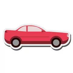 Foto op Canvas flat design car sideview icon vector illustration © Jemastock