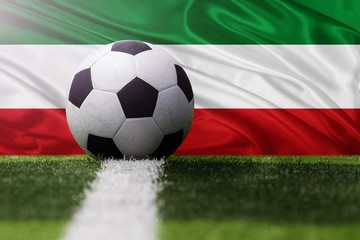 Fototapeta premium Italy soccer ball against Italy flag