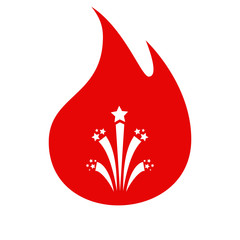 Flat firework icon vector illustration