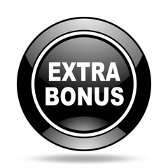 extra bonus black glossy icon