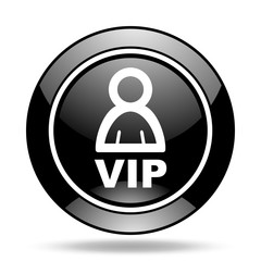 vip black glossy icon