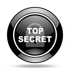 top seret black glossy icon