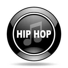 hip hop black glossy icon