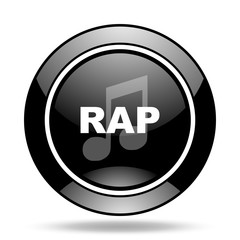 rap music black glossy icon