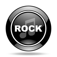 rock music black glossy icon