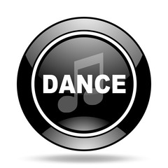 dance music black glossy icon