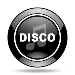 disco music black glossy icon