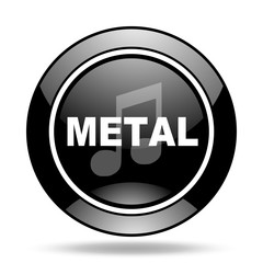metal music black glossy icon