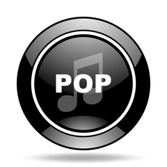 pop music black glossy icon