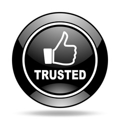 trusted black glossy icon