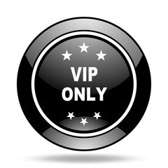 vip only black glossy icon