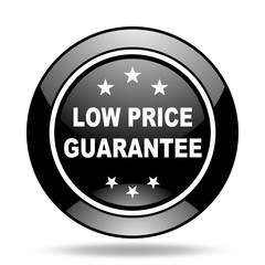 low price guarantee black glossy icon