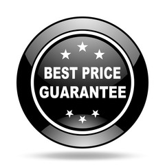 best price guarantee black glossy icon
