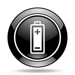 battery black glossy icon