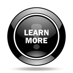 learn more black glossy icon