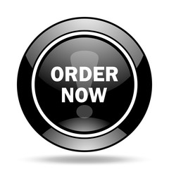 order now black glossy icon