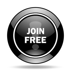 join free black glossy icon