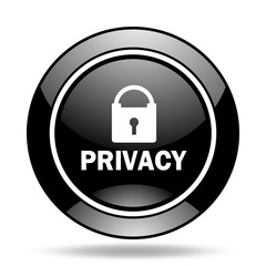 privacy black glossy icon