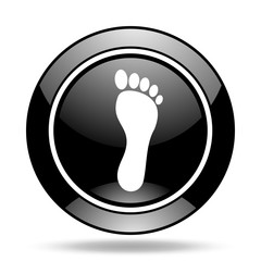 foot black glossy icon