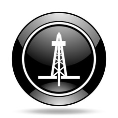 drilling black glossy icon