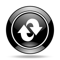 rotation black glossy icon
