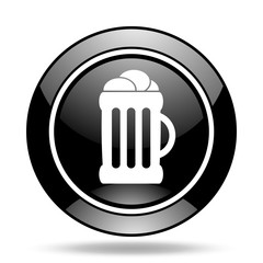 beer black glossy icon
