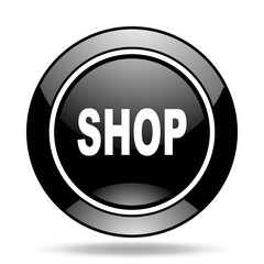 shop black glossy icon