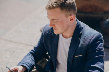 businessman working outdoors