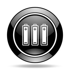 battery black glossy icon