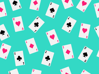 Seamless pattern with playing cards. Vector illustration.