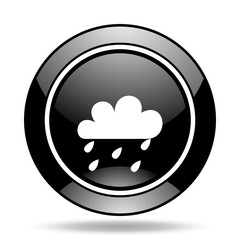 rain black glossy icon