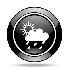 rain black glossy icon