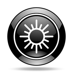 sun black glossy icon