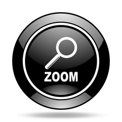 zoom black glossy icon