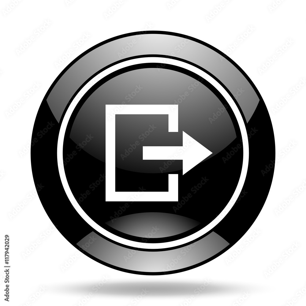 Aufkleber exit black glossy icon