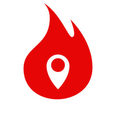 Fototapeta premium Flat paper cut style icon of map pointer