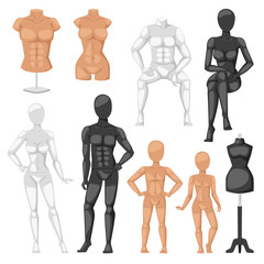 Dummy mannequin model vector illustration.