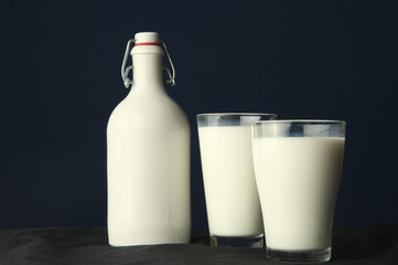 Milk on a dark background