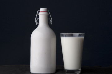 Milk on a dark background