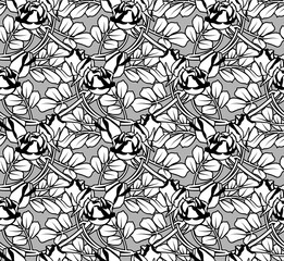 Vector seamless pattern of roses
