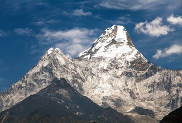 View of mount Ama Dablam on the way to Everest Base Camp