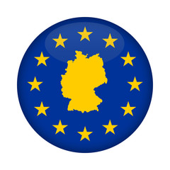 Germany map European Union flag button