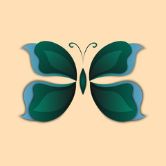 3D paper abstract butterfly colorful shape