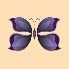 3D paper abstract butterfly colorful shape