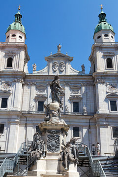 Cathedral of Saint Rupert in Salzburg, Austria. Baroque religious architecture.